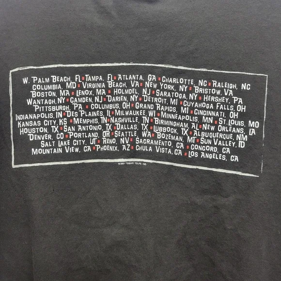 VTG James Taylor &‎ Band 2001 Pullover Tour Tshirt Mens L Double Sided Music USA - Picture 5 of 9